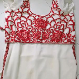 Red And White Kurti