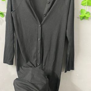 Black Moss Shirt Dress