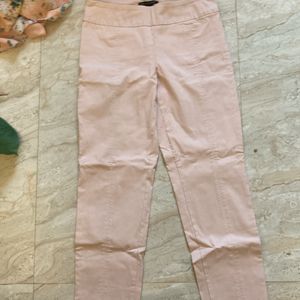 Stretchy Peach Straight Cut Slim-ish Pants