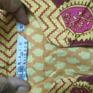 Yellow A Line Kurta Cotton By RAIN&RAINBOW