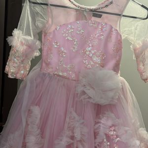 Beautiful Princess Dress Full Work On Net Fabric