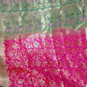 Saree And Baby Pink Multicolored Kashmiri