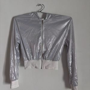 Blingy silver jacket With Cap