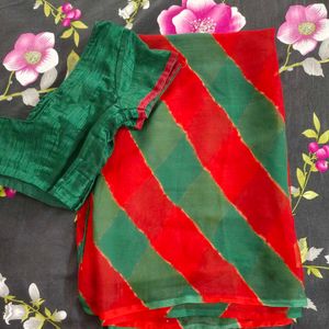 Lehriya Saree With Blouse