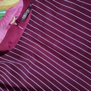 Maroon Stripped Top