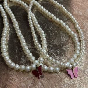 Handmade Pearl Necklaces With Butterfly