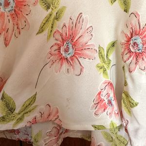 Cream Floral Top