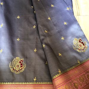 Pure Silk Saree🩵🦋