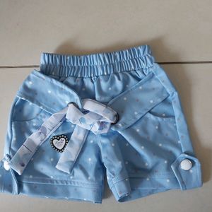 Denim Jeans Pant & Baby Shorts And Top Set Combo