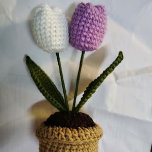 Crochet Mini Tulips Pot