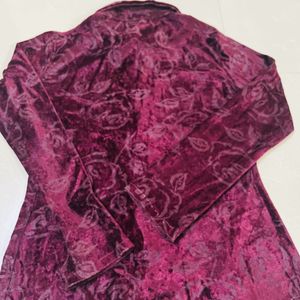 Women Velvet Party Wear Shirt