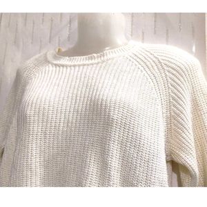 White Crop Sweater for Women's