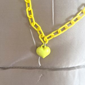 Yellow Heart Necklace - Imported