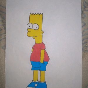 Simpsons Characters Drawing With Sketch Pen