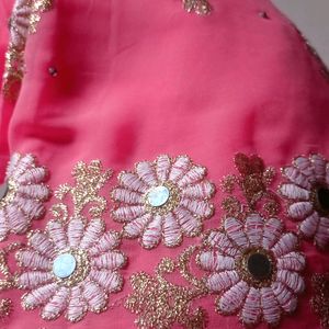 Pink Chiffon Saree