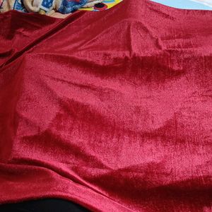 Brand New Nylon Saree With Velvet Blouse Piece