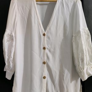 Zara White Summer Cotton Tops