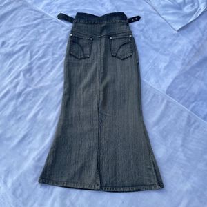 Vintage Y2K Fishtail Maxi Denim Skirt