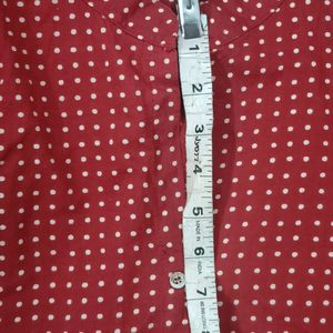 Brown Polka Dot Cotton Kurta