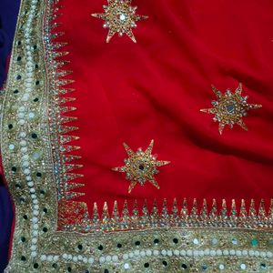 Geougus Bridal Red Saree