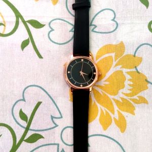 Black Women Watch With Rose Gold Dial