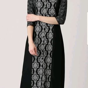 LIBAS BLACK PRINTED COTTON KURTA