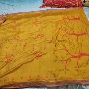 Mustard Yellow And Pink Rajkot Patola