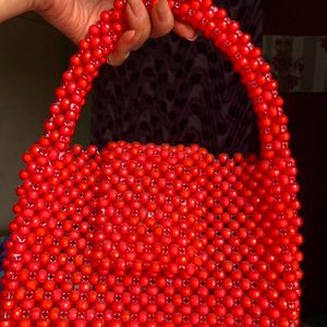 Red Beaded Bag