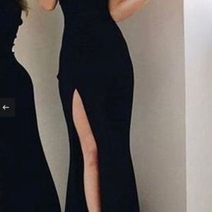 Black Long Gown With High Slit