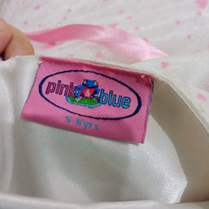 Pink N Blue Partywear Frock For Baby girl