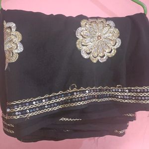 Fancy Black Colour Saree