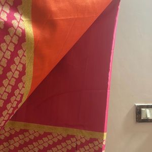 Beautiful And Elegant Multicolour Saree With Stich