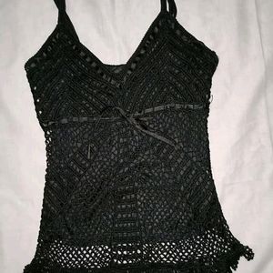 Gothic Black Camisole Top