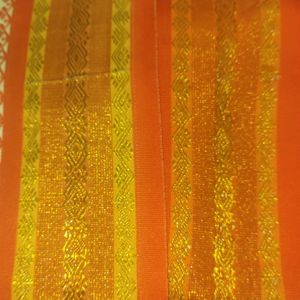 Pure COTTON SAREE WITH BANARASI PALLU AND BORDER