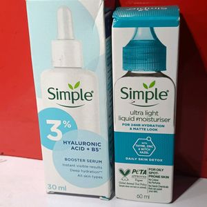 Simple Combo Of Hyaluronic Serum & Moisturizer