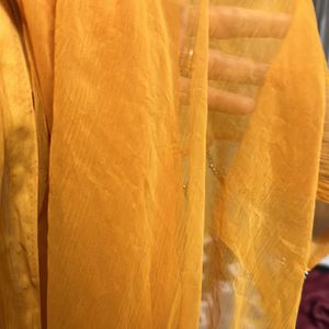 Mustard Dupatta With Beautiful Tassel Lace