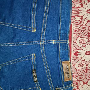 Dark Blue Bell Bottom Jeans For Women