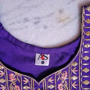 Purple Party wear Kurta Set