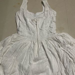 Chikankari White Gown