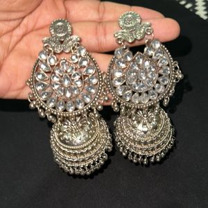 Oxidised German Silver Jhumkas