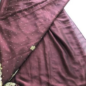 Coffee Brown Work Saree(Women’s)