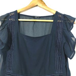 Navy Blue Casual Top 🌷🛍️