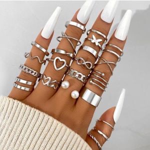 Silver Plated Stackable Rings Set Of 21