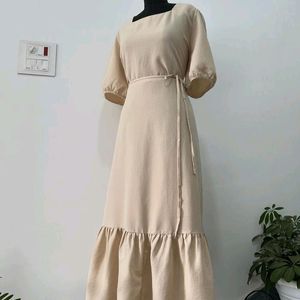 puff sleeve maxi dress