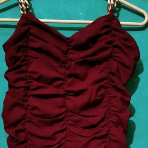 Party Wear Maroon Crop Top