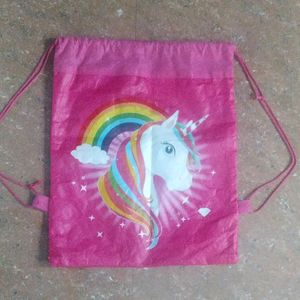 Pink Unicorn Drawstring Backpack