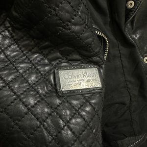 CALVIN KLEIN Leather Biker Jacket