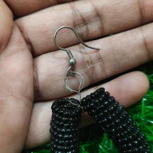 Black Bead Earrings