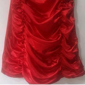 SHEIN ruched Red Dress