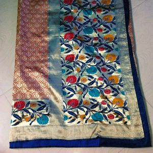 Beautiful multi colour banarasi silk saree